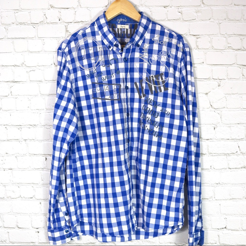 Men’s Desigual Plaid Button Up Long Sleeve